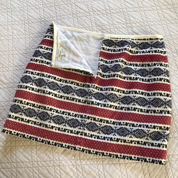 MADEWELL Jacquard Gamine Skirt embroidered size 10 - Picture 2 of 5